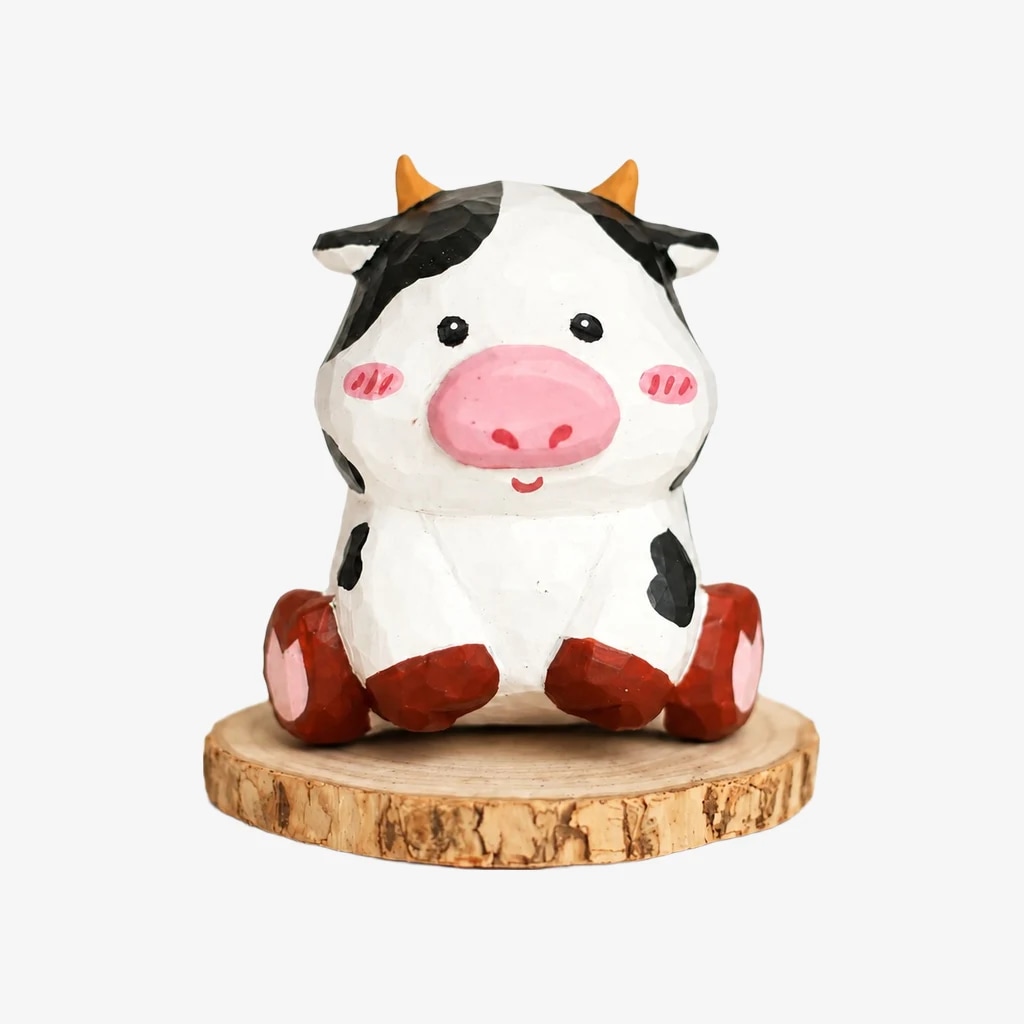 Hand-Carved Wooden Chinese Zodiac Animal Figurines