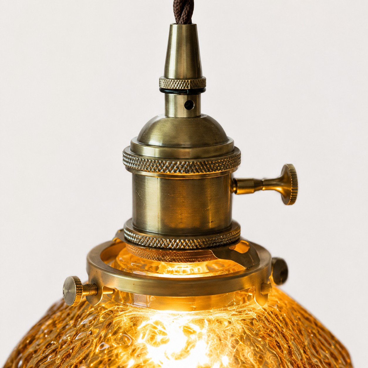 Vintage faceted glass pendant light